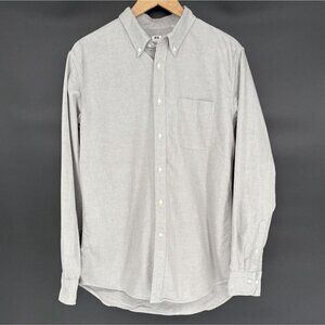 Uniqlo Men's Slim Fit Button-Down Shirt L Gray 100% Cotton Going Out Date Night